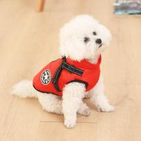 Winter Warm Large Pet Dog Jacket with Harness Waterproof Big Dog Coat For Labrador Chihuahua French Bulldog Outdoor Dog Clothes (red,4XL) raudona
