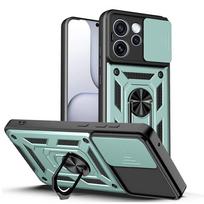 Camera protect case for OPPO Reno 15 Pro MAX 15 pro mini 15 pro 15F 14 Pro 14f 13 13f 12 Armor Hybrid Metal Ring Holder Cover OPPO reno15 Pro mini žalia