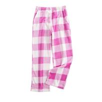 Women's Plaid Pajama Pants with Two Pockets for Sleepwear M rožinė