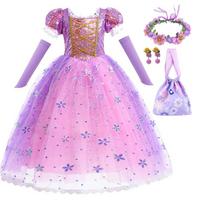 Vaikų Mergaitės Rapunzel Suknelė Vaikams Pasakų Pasipuošimas Karnavalinė Mergaitė Princesės Kostiumas Gimtadienio Šventės Suknelė Apranga Drabužiai 2-10 Metų 2T (Tag100) pink