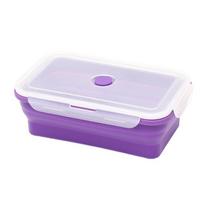 Didelis silikoninis sulankstomas maisto indas 1780ml 2450ml, Nešiojama stovyklavimo pietų dėžutė, Vietą taupanti bento dėžutė 1200ml violetinė