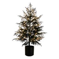 4-TF Artificial Tree, Black Halloween Christmas Decoration, Realistic One Size