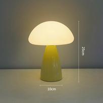 Mushroom Led Table Lamp Desk Coffee Bar Hotel Bedroom Decoration Nordic Atmosphere Night Light geltona