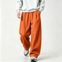Vyriškos retro plačios kelnės laisvo tiesaus kirpimo L orange