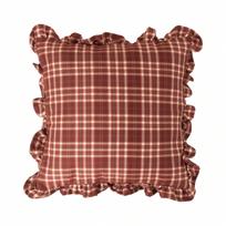 Pillow Sofa Living Room American Retro Square Fungus Edge Pillow Bed Red Plaid Waist Pillowcase Bedside Backrest 45*45cm
