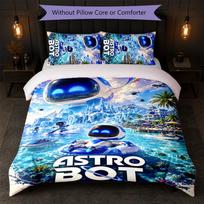 Astro Bot Spaudinys 3 dalių patalynės užvalkalų komplektas 1 paklodė ir 2 užvalkalai pagalvėms Minkštas patalynės komplektas namų miegamajam 135cm*200cm