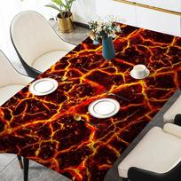 3D Volcano Lava Magma Rectangular Tablecloths Washable Wedding Party Kitchen Dining Living Room Birthday Decoration Table 54*72inch(137cm*183cm） red