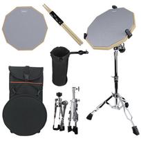 Beginner 12-inch Practice Drum Pad Set with Metronome gray