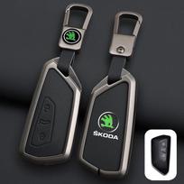Odinis automobilio nuotolinio valdymo pultelio dėklas Pilnas dangtelis Apsauginis laikiklis Korpusas Pakabukas Skoda Superb A7 Kodiaq Octavia A7 A8 Raktų pakabuko priedai black