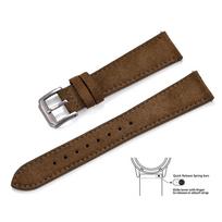 18mm 19mm 20mm 22mm Odinis laikrodžio dirželis Suede tekstūra Greito atsegimo Vintažinis susiūtas Unisex dirželis Omega Seiko 22mm ruda