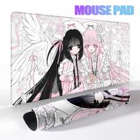 Pink Mouse Pad Angel Aesthetics Office Extended Mousepad PC Desk accessories Gaming Pads Non-Slip XXL Anime Girls Mat Gamer Mats 30x60cm gray