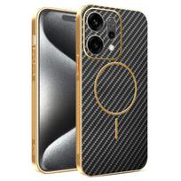 For OPPO Reno 14 14 Pro 14F electroplated carbon fiber magnetic fingerprint-resistant shockproof phone case For Reno 14F juoda