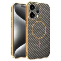 For OPPO Reno 14 14 Pro 14F electroplated carbon fiber magnetic fingerprint-resistant shockproof phone case For Reno 14 ruda