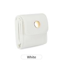 Women Portable Foldable Jewelry Roll Mini Snap Button Storage Bag 4 Compartments Travel Earrings Necklaces Organizer Coin Purse balta