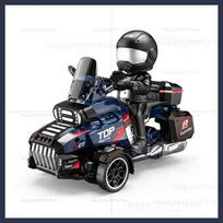 Portable KF35 Mini 3-Wheel RC Car 1:43 Scale High Speed Drift Toys Car with LED Lights 2.4G Remote Control Off-Road Racing Gifts for Kids Bring A Doll mėlyna