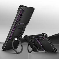 Berėmis magnetinis metalinis dėklas Sony Xperia 1 VI V IV 5 10 X1 VII, aliuminio lydinio apsauginis žiedas, stovas, objektyvo apsauginis rėmelis For Xperia 1 IV