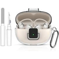 for SHOKZ OpenDots 2 Case with Lock Clip, Clear Case for SHOKZ Open Dots ONE & Two Earbuds Accessories, Scratch Shock Resistant Protective Cover with gryna