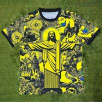 Brazilija Jėzus Kristus Atpirkėjas Specialus Leidimas Marškinėliai Vyriški Greitai Džiūstantys Sportiniai Trumpomis Rankovėmis T-shirt Futbolo Treniruočių Marškinėliai 2026 5XL black