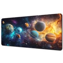 Colorful Galaxy Planet Gaming Mousepad, Large Desk Mat Laptop Keyboard Carpet, PC Gamer Computer‑Accessories Non‑Slip Rug 30cmx80cm gray