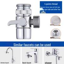 Basin Faucet & Washing Machine Shower Nozzle 3-Way Switching Valve Alloy distributor + 22/24 adapter gray
