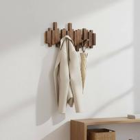 Fortepijono klavišų drabužių kabykla Be montavimo Sieninė kabykla Taupanti vietą 6 Hooks_Walnut