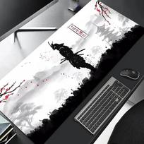 Japan Samurai Black Mouse Pad Large Computer Gamer Table Mat Laptop Desk Mats PC Mousepad 900x400 Non-slip Rubber keyboard Pads 30cmx80cm