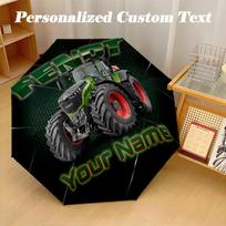 Fendt Automatic 8‑ribs Umbrella, Custom Name Text Personalized Folding Umbrella Rain Sun Gift Three-fold umbrella