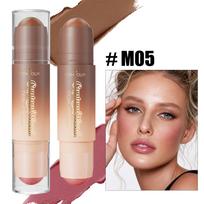 HelloKiss Dual-Ended Contour Wand Creamy Highlighter & Blush Stick 3D Face Sculpting Smooth Blendable Natural Makeup Waterproof Long-Lasting 4# black