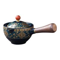 Keraminis arbatinukas Kinijos Gongfu arbatos puodas 360 Rotation Maker Infuser Nešiojami vienetiniai 160 ml reikmenys B black