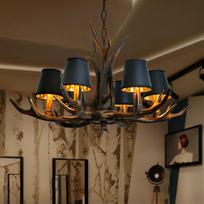 Antler Chandelier Valgomojo Svetainės apdaila Juodos dervos liustra 6 headlights black