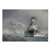 „World of Warships“ Bismarko mūšio laivo tapyba drobės plakatas HD spausdintos sienos meno nuotraukos Šiuolaikinės svetainės namų dekoravimas 60X90cm Unframed