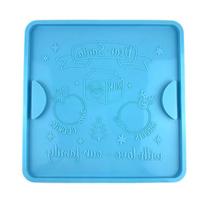 Silicone Tray Epoxy Mold Soft DIY Tea Cup Coaster Tray Christmas Home Decor F mėlyna