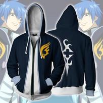 Nauji Anime Fairy Tail Hoodies serija Madingi personažai 3D spaudiniai Vilnoniai megztiniai Vyriški moteriški švarkai M gray