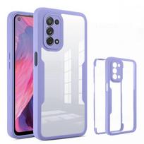 360 laipsnių apsaugantis smūgiams atsparus dėklas, skirtas Realme 8 9 Pro C21 C25Y C30 C33 OPPO A40 A96 A79 A16 A53 A54 A74 A94 5G Vivo V23 Y11S Y20S priekinis ir galinis dangtelis OPPO A15S violetinė