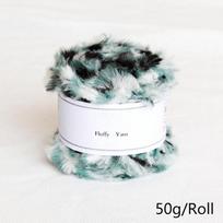 50g/Ritinys Rankų mezgimo vilnos verpalai Dirbtiniai kailiai Minkiniai verpalai Nerti austi siūlai Pūkuoti spalvingi white
