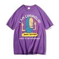 „I Am Cornholio“ marškinėliai „Beavis Scary Art Gift“ unisex marškinėliai trumpomis rankovėmis „Beavis and Butt Head“ marškinėliai, man reikia TP mano Bunghole marškiniams L blue