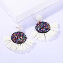 2024 Bohemian Queen Lafite Tassel Colorful Crystal Drop Earrings Women Fashion Jewelry Party Gifts balta
