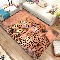 Gyvūnų leopardo gepardo animacinių filmų žvėries kilimėlis, kilimas namams Svetainės miegamojo sofos durų kilimėlis virtuvės dekoras, neslystantis grindų kilimėlis 40x60cm(15x23in) brown