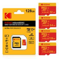 KODAK Micro SD kortelė Raudona atminties kortelė 64GB128GB 256GB MicroSDXC TF Flash kortelės telefonui U3 256GB