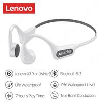 Lenovo X3 Pro Kaulinio laidumo ausinės TWS Fone Bluetooth Belaidės ausinės Vairavimas Važiavimas dviračiu Ausinės Sportas Bėgiojimas Laisvų rankų įranga balta