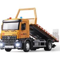 1/50 krano žaislinis metalinis „dieCast“ krano modelis, statybinių sunkvežimių žaislai su imituojamais garsais ir šviesomis, tinkami berniukams nuo 3 metų amžiaus žaislinis kranas 31*8.3*11.5cm geltona