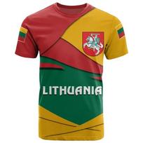 Lietuvos vėliava 3D spausdinimas marškinėliai Vyriški Lietuvos valstybės herbo raštas trumpomis rankovėmis Sportiniai kostiumai Viršutiniai drabužiai Gatvės marškinėliai Vyriški drabužiai M blue