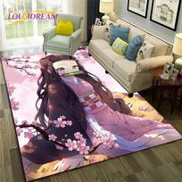 Kamado Nezuko Demon S-Slayer Anime kiliminis kilimėlis miegamojo svetainei namų sofos dekoravimui, vaikų žaidimo didelio dekoro grindų kilimėlis 70cm x 100cm