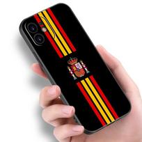 Ispanijos herbo vėliavos telefono dėklas, skirtas Apple iPhone 14 13 12 Mini 11 Pro Max 7 8 XR X XS 7 8 Plus SE 2020 2022 juodas dangtelis iPhone SE 2022
