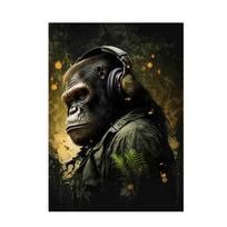 Abstraktus Pop Art Beždžionės Ausinės DJ Muzika Sieninis Plakatas Spaudiniai Neono Šviesos Efektai Drobės Tapyba Rokas Gyvūnas Namų Baro Kambario Dekoras 60x90cm No Framed