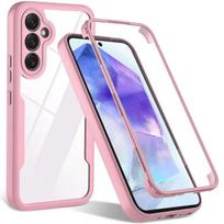 360 viso dangčio apsauginis dėklas, skirtas Samsung A55 A54 5G A35 A15 A14 A34 A53 A73 A33 A13 A52S A32 A12 smūgiams atsparus telefono dangtelis A52-A52S 5G rožinė