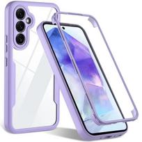 360 viso dangčio apsauginis dėklas, skirtas Samsung A55 A54 5G A35 A15 A14 A34 A53 A73 A33 A13 A52S A32 A12 smūgiams atsparus telefono dangtelis A23 5G-A23 4G violetinė