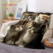 3D persų katė, miela Kaliko katė, Ragdoll animacinių filmų minkštos antklodės, šiltai išmeta antklodė pikniko lovoms sofa Namų miegamasis Dovana vaikui 30x40in gray