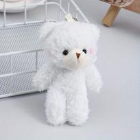 Mielas Meškiuko Pliušinis Raktų Pakabukas Minkštas Kimštas Pliušinis Raktų Pakabukas Žaislas Kuprinės Pakabukas Gimtadienio Dovanos Vaikams white