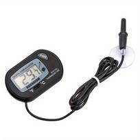 Akvariumo LCD skaitmeninis akvariumo termometras, vandens temperatūros matuoklis, akvariumo temperatūros detektorius, žuvų signalizacija, naminių gyvūnėlių reikmenys, vandens įrankis juoda